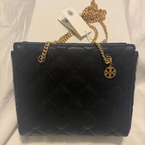 Tory Burch Willa Small Zip Top Tote Bag - Black